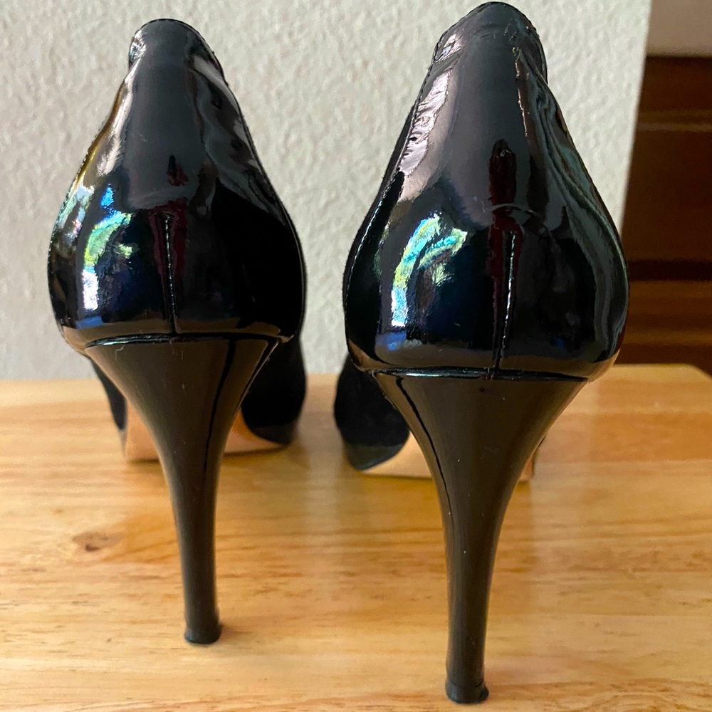 Elegant Black Cole Haan Peep Toe Heels, 9B, NikeAir